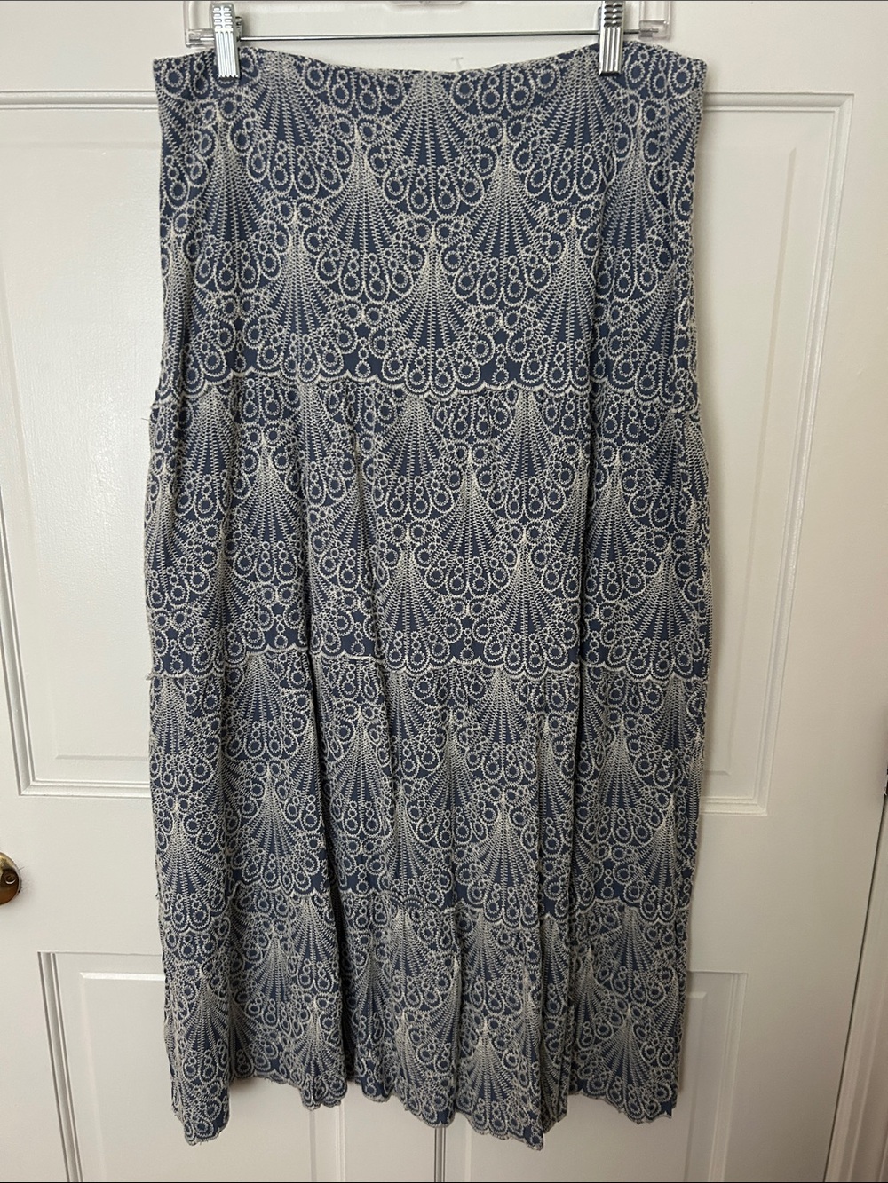 NWT Laffaire Women's Blue Patterned Tiered Maxi  - XL